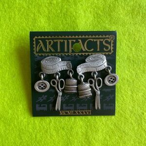 Artifacts Sewing Charm Dangle Earrings